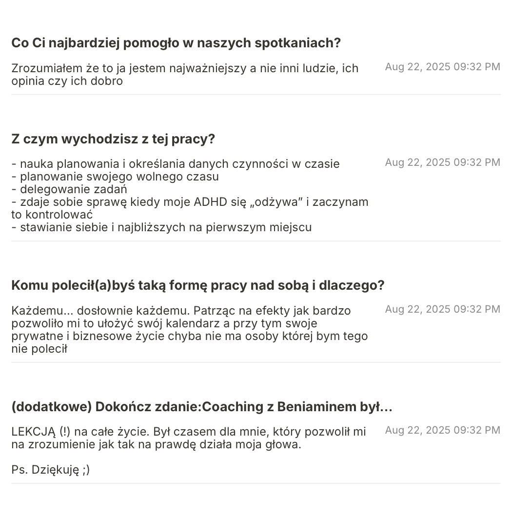 Opinia z formularza